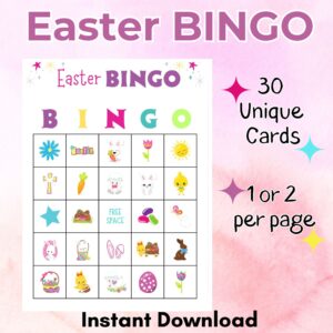 sample Easter BINGO cards