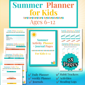 Summer Activity Planner and Journal for Kids